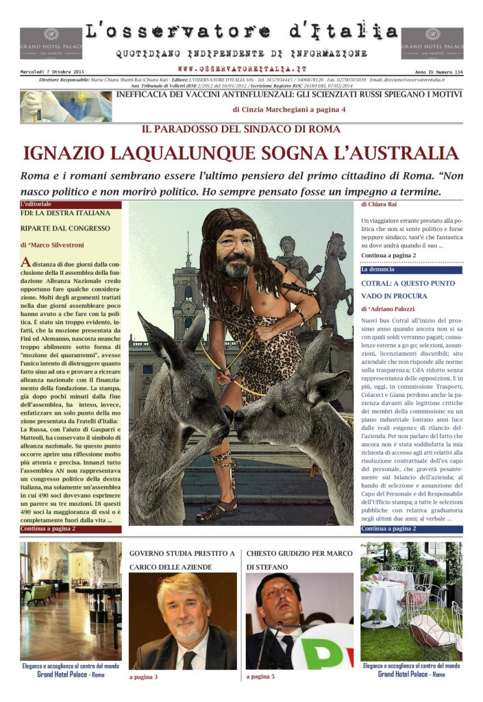 L'osservatore d'Italia edizione del 7 Ottobre 2015